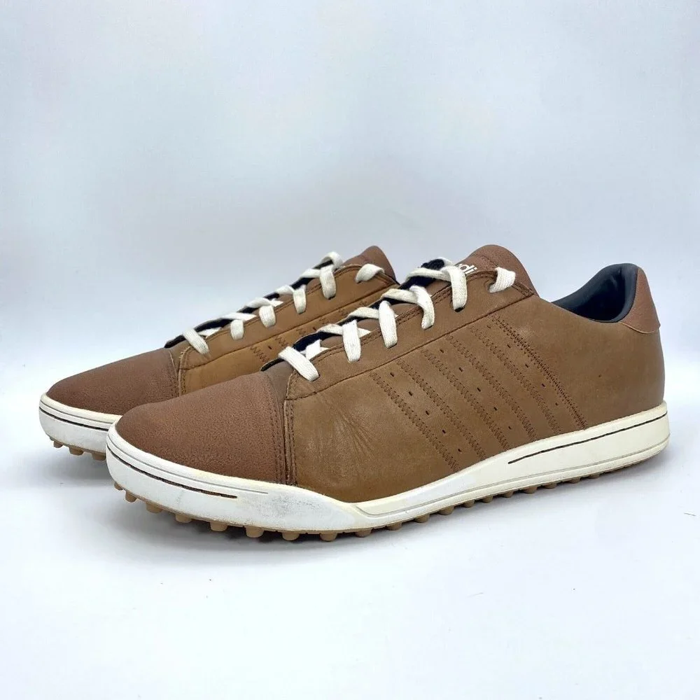 Adidas Adi Cross Men Size 12 Spikeless Golf Sneaker Brown Leather 671515